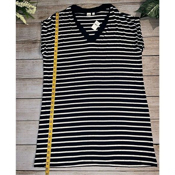 Gap Striped V-Neck T-Shirt Dress (Lg) - Picture 4 of 4